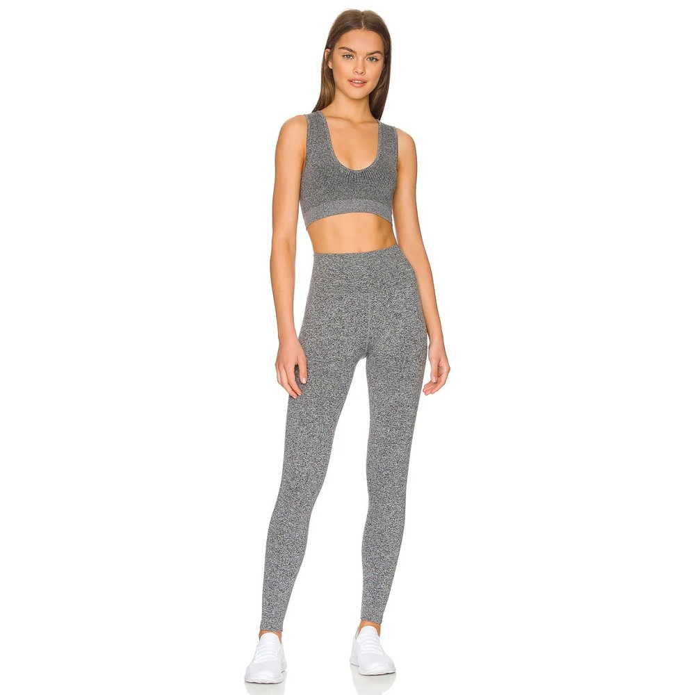 Spiritual Gangster Women's Love Sculpt Leggings - Heather Grey XS/S Seamless rib